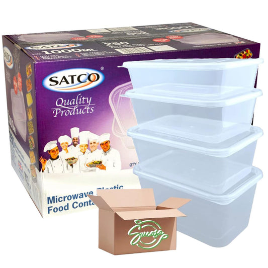 Satco Food Containers 1000ml with Lids Microwave Safe