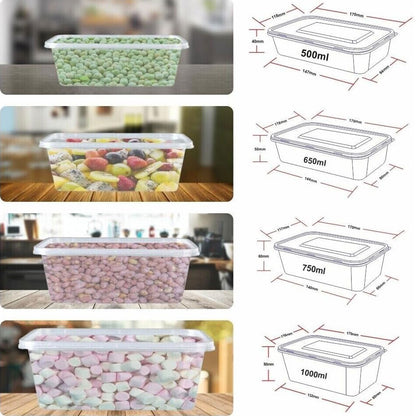 Satco Food Containers with Lids - 25 - Pack Microwave Safe