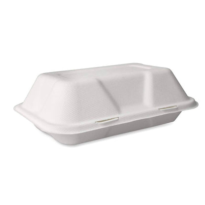 HP10 Bagasse Clamshell Takeaway Food Containers (9x6 inch / 900ml)