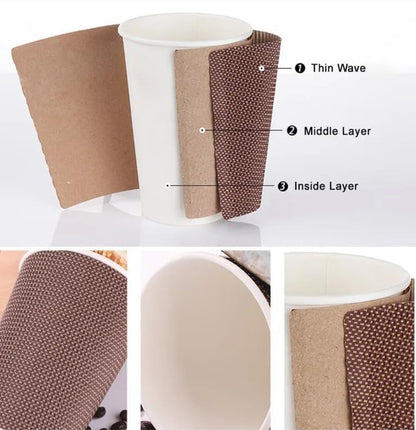 Ripple Disposable Brown Coffee Cups 12oz (500 Pack)
