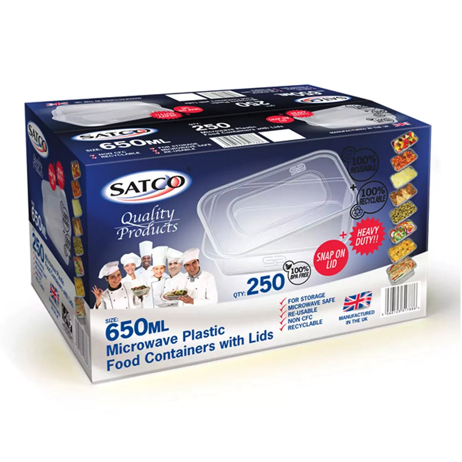 650ml Microwavable Plastic Food Containers with Lids