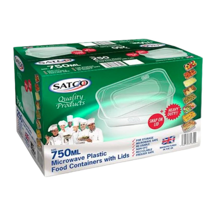 Satco Food Containers 750ml with Lids Microwave Safe